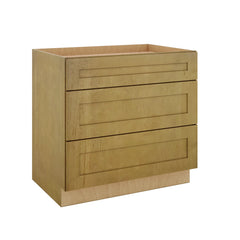 Modernform Cabinet Natural Shaker 36" W X 34 1/2" H X 24" D  3 Drawer Base Cabinet