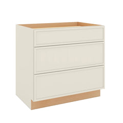 Modernform Cabinet Slim Dove White 36" W X 34 1/2" H X 24" D  3 Drawer Base Cabinet