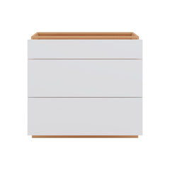 Modernform Cabinet Matte White 36" W X 34 1/2" H X 24" D  3 Drawer Base Cabinet