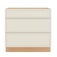 Modernform Cabinet Slim Dove White 36" W X 34 1/2" H X 24" D  3 Drawer Base Cabinet