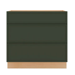 Modernform Cabinet Slim Sage Green 36" W X 34 1/2" H X 24" D  3 Drawer Base Cabinet