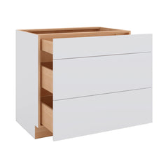 Modernform Cabinet Matte White 36" W X 34 1/2" H X 24" D  3 Drawer Base Cabinet