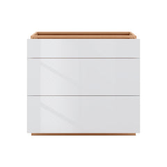 Modernform Cabinet Gloss White 36" W X 34 1/2" H X 24" D  3 Drawer Base Cabinet