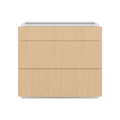 Modernform Cabinet Natural Oak 36" W X 34 1/2" H X 24" D  3 Drawer Base Cabinet