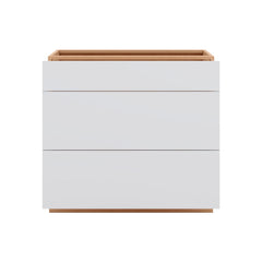 Modernform Cabinet Matte White 36" W X 34 1/2" H X 24" D  3 Drawer Base Cabinet