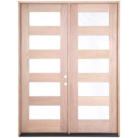 6/0x8/0 Exterior Mahogany Prehung Double Door With 5 Lites