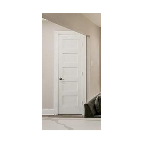 24 in x 80 in Shaker 5-Panel Solid Core Primed MDF Prehung Interior Door