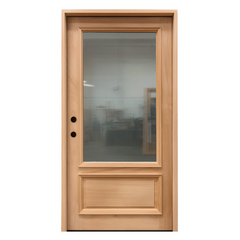 3/0x6/8 Mahogany Prehung Front Door With 3/4 Lite