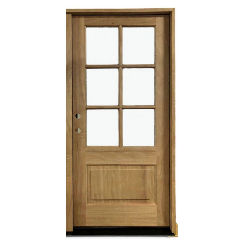 3_0x6_8MahoganyPrehungFrontDoorWith6LitesandNoMoulding