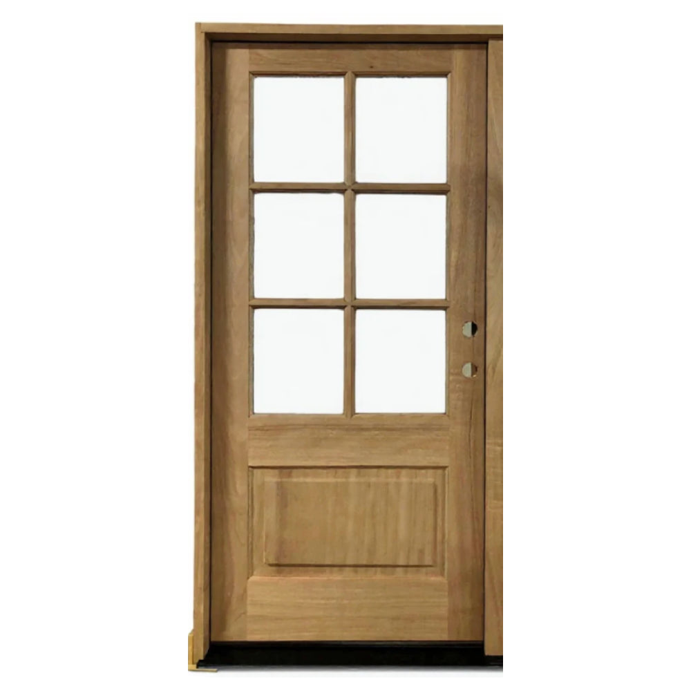 3_0x6_8MahoganyPrehungFrontDoorWith6LitesandNoMoulding