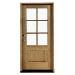 3/0x6/8 Mahogany Prehung Front Door With 6 Lites and No Moulding