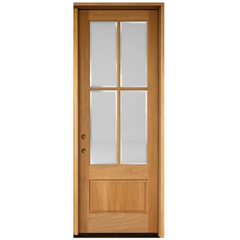 3/0x8/0 Exterior Mahogany Prehung Single Door With 4 Lites