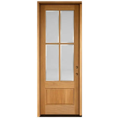 3/0x8/0 Exterior Mahogany Prehung Single Door With 4 Lites