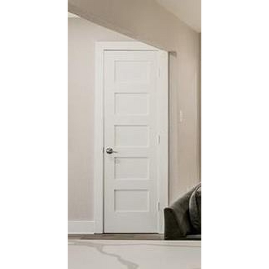 32 in x 80 in Shaker 5-Panel Solid Core Primed MDF Prehung Interior Door