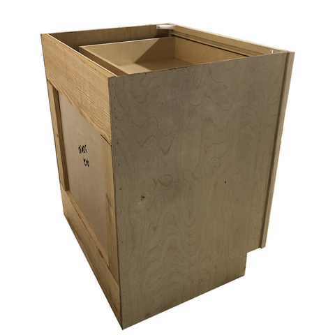 Kitchen Drawer Base Cabinet | Unfinished Poplar | Shaker Style | 30 in | 3 Drawer