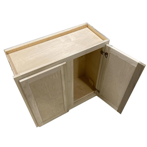 Kitchen Wall Cabinet | Unfinished Poplar | Shaker Style | 27x30x12 in.