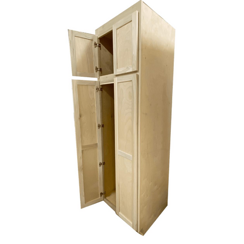 Kitchen Utility Pantry Cabinet | Unfinished Poplar | Shaker Style | 84x30x24 in