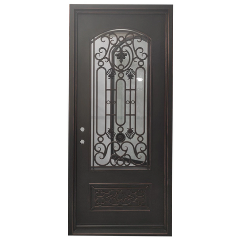 Palace 3/6x8/0 Exterior Wrought Iron Prehung Single Door