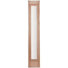 53 in x 80 in Exterior Wood Door | Horizontal Lines with Right Sidelight
