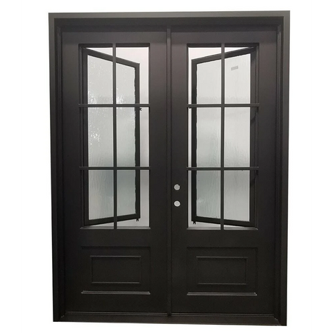 6/0x8/0 6 Lite Double Wrought Iron Prehung Front Door