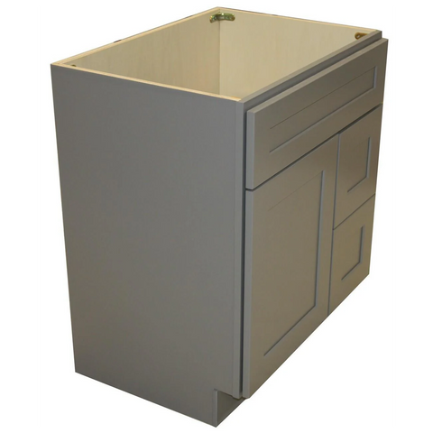 Gray Shaker Maple Vanity Sink and 2 Drawer Base | 36"