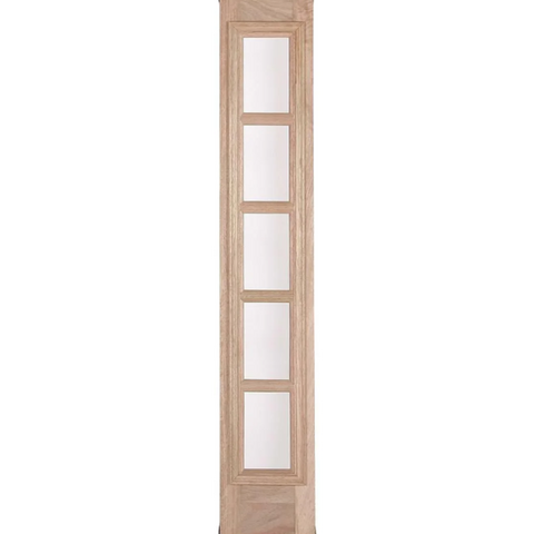 53 in x 80 in Exterior Mahogany Door | Horizontal Lines with Left Sidelight