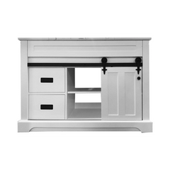 Farmhouse 48 in Bathroom Vanity in White with Calacatta Gold Quartz Countertop