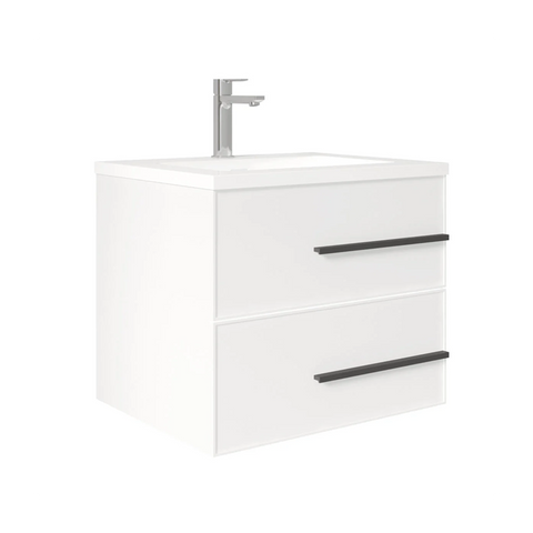 Bella 24" W Wall-Mounted White Vanity with Sink Top | LessCare