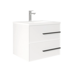 Bella 24" W Wall-Mounted White Vanity with Sink Top | LessCare