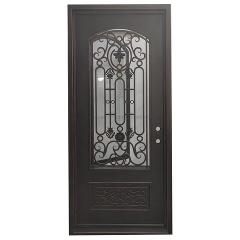 Palace 3/6x8/0 Exterior Wrought Iron Prehung Single Door