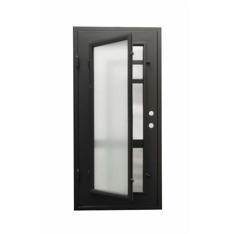 Oslo 3/0x6/8 Exterior Single Wrought Iron Prehung Door