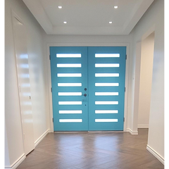 6/0x6/8 Exterior Mahogany Prehung Double Door | Modern 8 Lite
