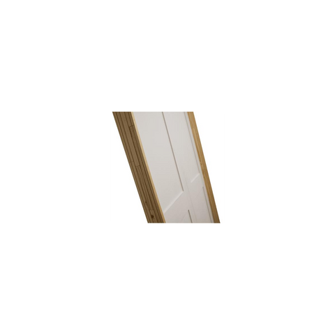 4/0x8/0 White Shaker 2-Panel Solid Core Primed MDF Prehung Interior French Door