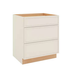Modernform Cabinet Slim Dove White 30" W X 34 1/2" H X 24" D  3 Drawer Base Cabinet