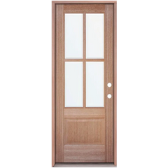 3 ft. x 6 ft. 8 in. Mahogany Classic 4 Lite Prehung Exterior Door