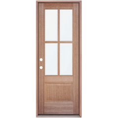 3 ft. x 6 ft. 8 in. Mahogany Classic 4 Lite Prehung Exterior Door