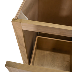 Kitchen Base Cabinet w Trash Can Pull Out | Unfinished Poplar | Shaker Style | 21"