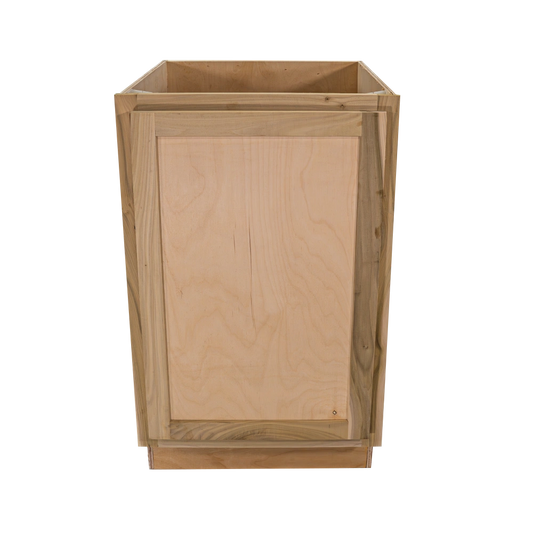 Kitchen Base Cabinet w Trash Can Pull Out | Unfinished Poplar | Shaker Style | 21"