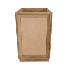 Kitchen Base Cabinet w Trash Can Pull Out | Unfinished Poplar | Shaker Style | 21"