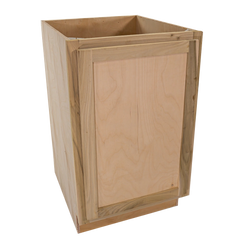Kitchen Base Cabinet w Trash Can Pull Out | Unfinished Poplar | Shaker Style | 21"