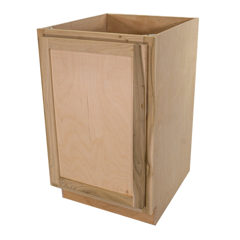 Kitchen Base Cabinet w Trash Can Pull Out | Unfinished Poplar | Shaker Style | 21"