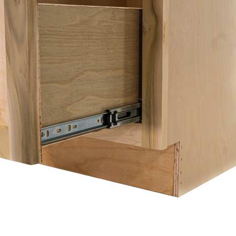 Kitchen Base Cabinet w Trash Can Pull Out | Unfinished Poplar | Shaker Style | 21"