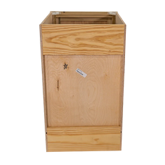 Kitchen Base Cabinet w Trash Can Pull Out | Unfinished Poplar | Shaker Style | 21"