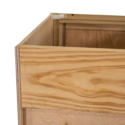 Kitchen Base Cabinet w Trash Can Pull Out | Unfinished Poplar | Shaker Style | 21"