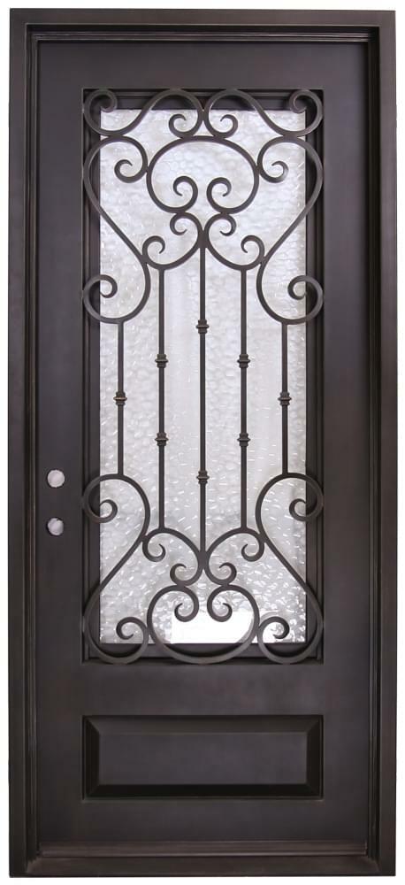 Dallas 3/6x8/0  Wrought Iron Prehung Front Door