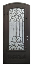 42 in x 96 in Eyebrow Ventura Wrought Iron Exterior Door