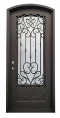 42 in x 96 in Eyebrow Ventura Wrought Iron Exterior Door