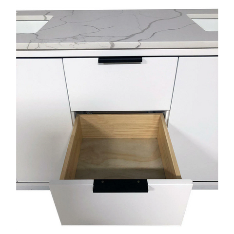 Amelie 72 in Double Sink Bathroom Vanity in White with Calacatta Quartz Countertop