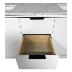 Amelie 72 in Double Sink Bathroom Vanity in White with Calacatta Quartz Countertop