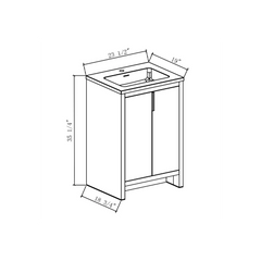 Evana 24" W Freestanding Vanity with Sink Top White | LessCare